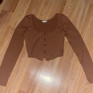 Brown, long sleeve top
